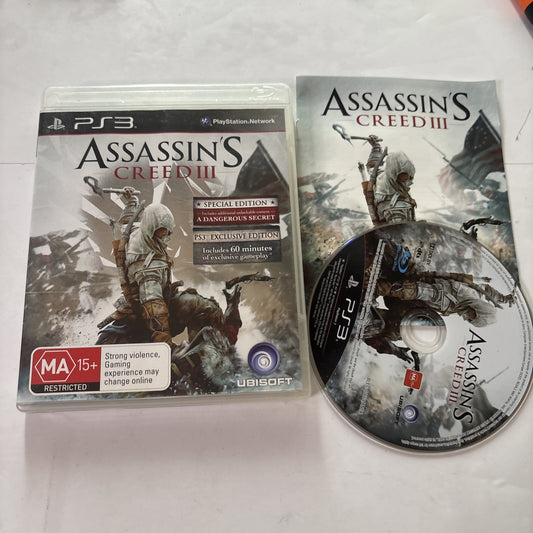 Assassin's Creed 3 Sony Playstation 3 PS3 Manual