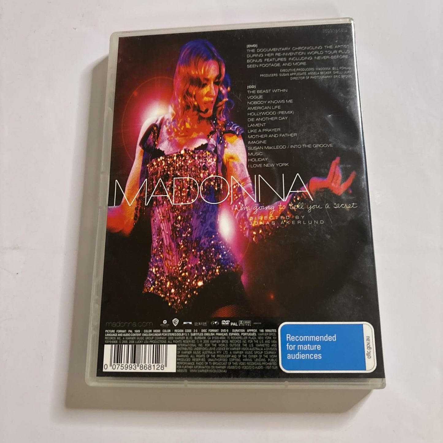 Madonna - I'm Going to Tell You a Secret (DVD + CD, 2006) Region 4,2