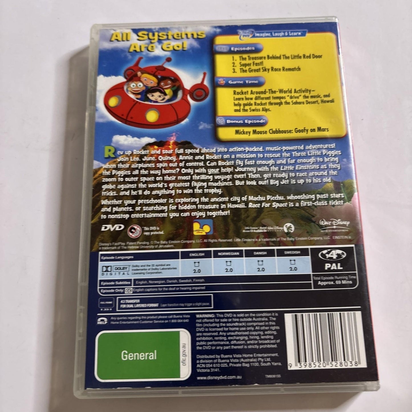 Little Einsteins - Race for Space (DVD, 2005) Region 4