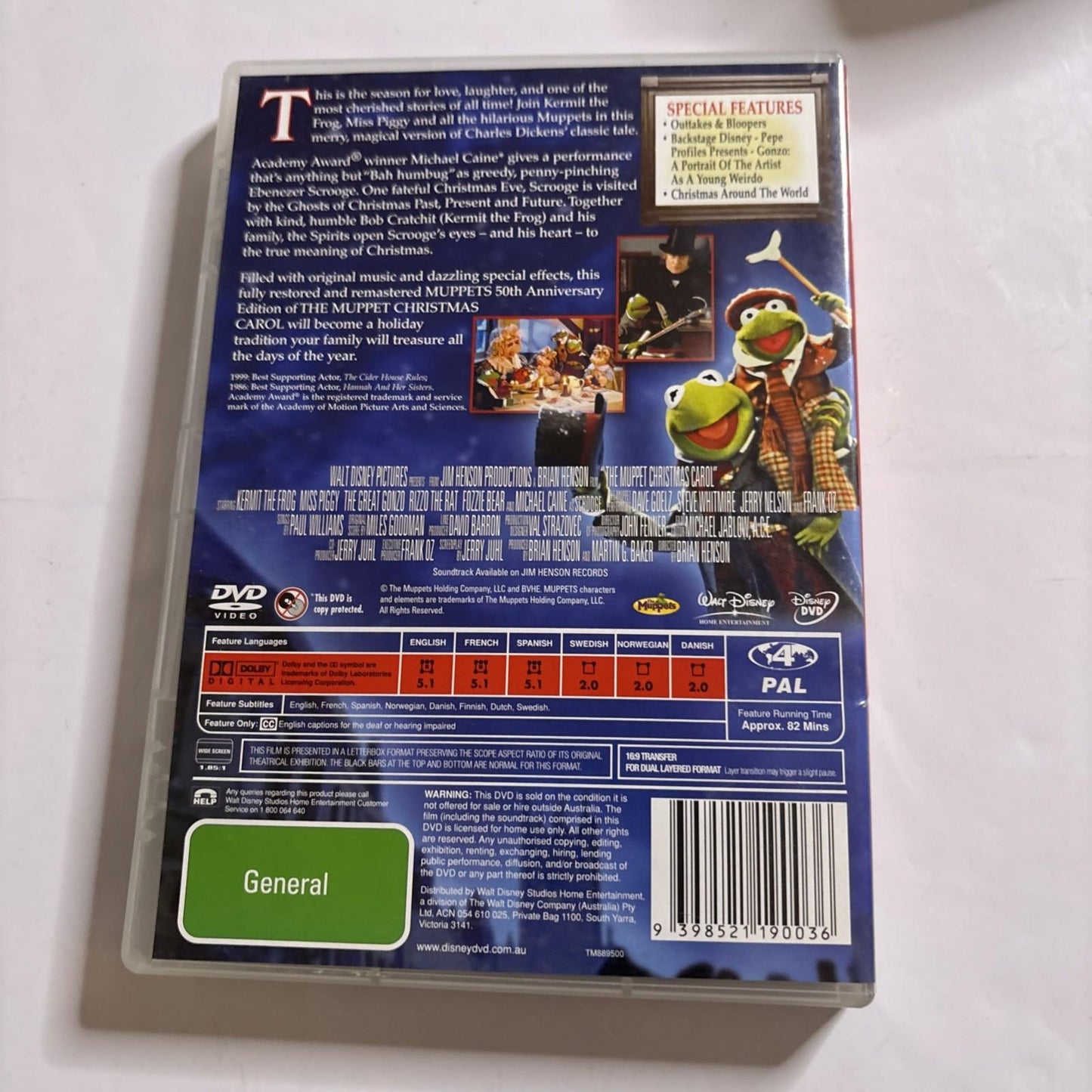 The Muppet Christmas Carol (50th Anniversary Edition, DVD, 1993) Region 4