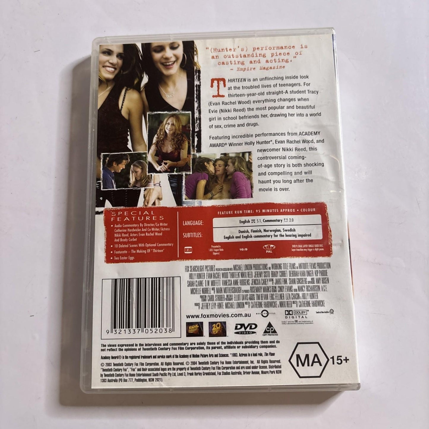 Thirteen (DVD, 2003) Holly Hunter, Evan Rachel Wood Region 4
