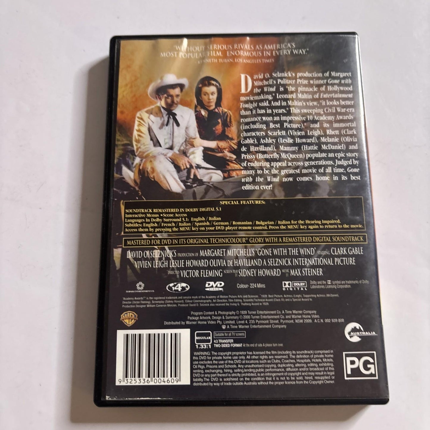 Gone with the Wind (DVD, 1939) Clark Gable Region 4