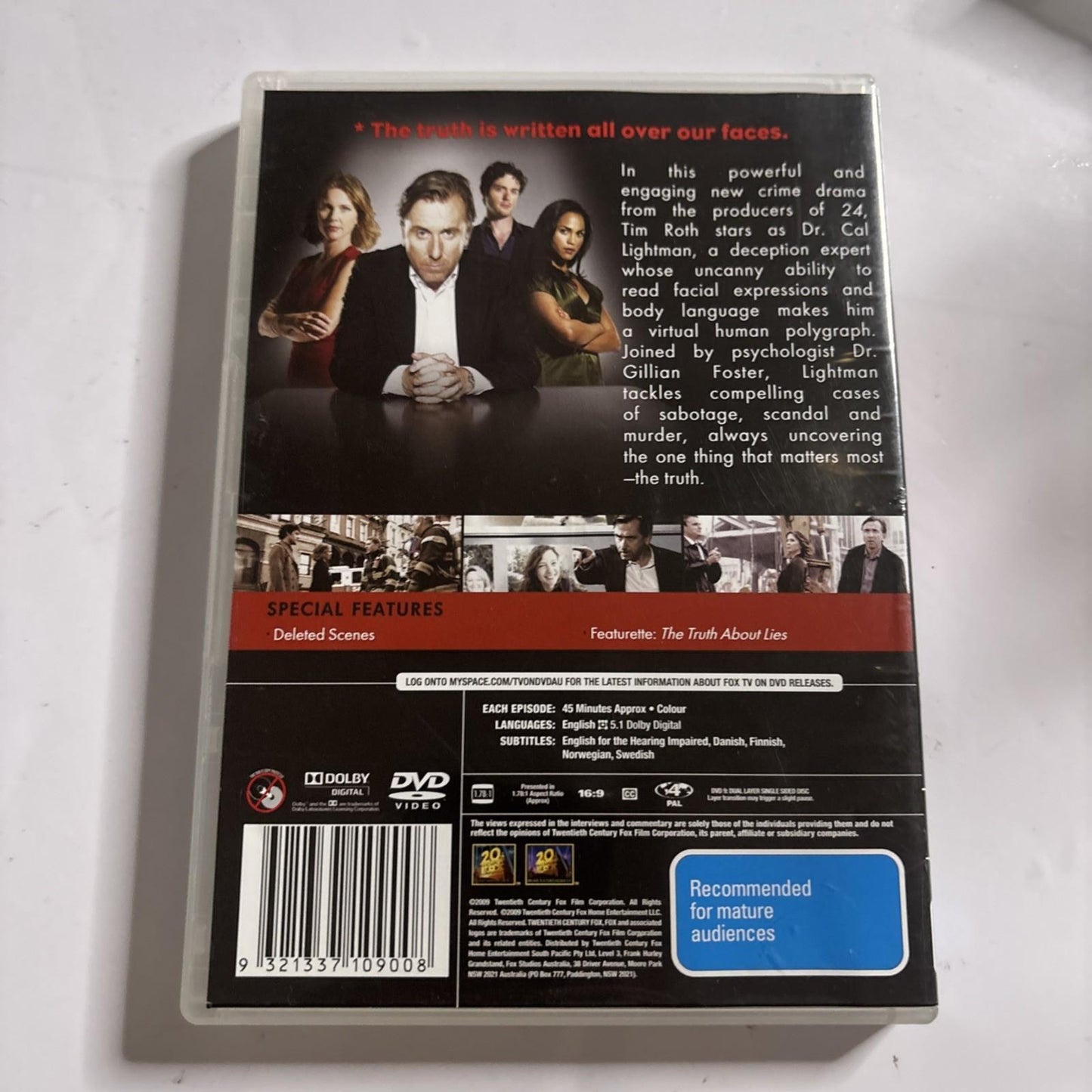 Lie to Me : Season 1 (DVD, 2009) Region 4