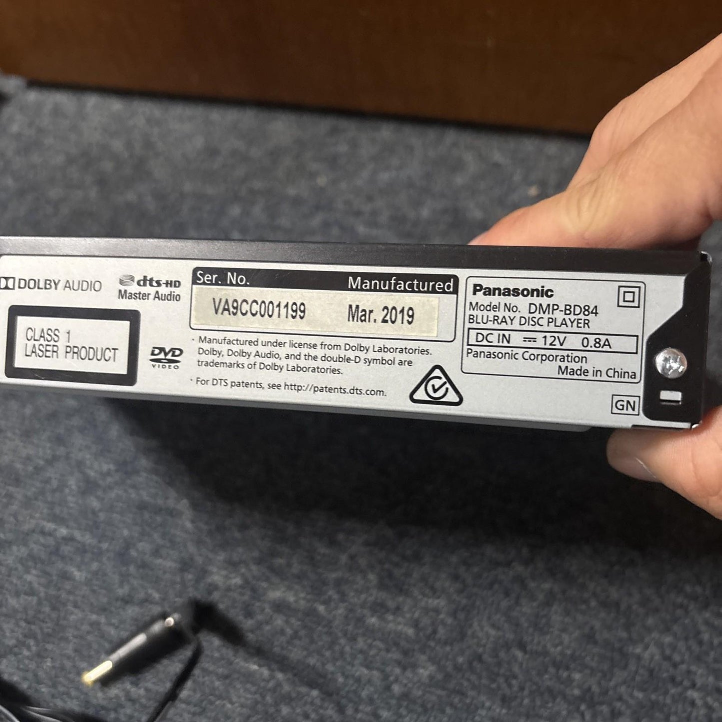 Panasonic Blu-ray Player DMP-BD84 Region B *No Remote control*