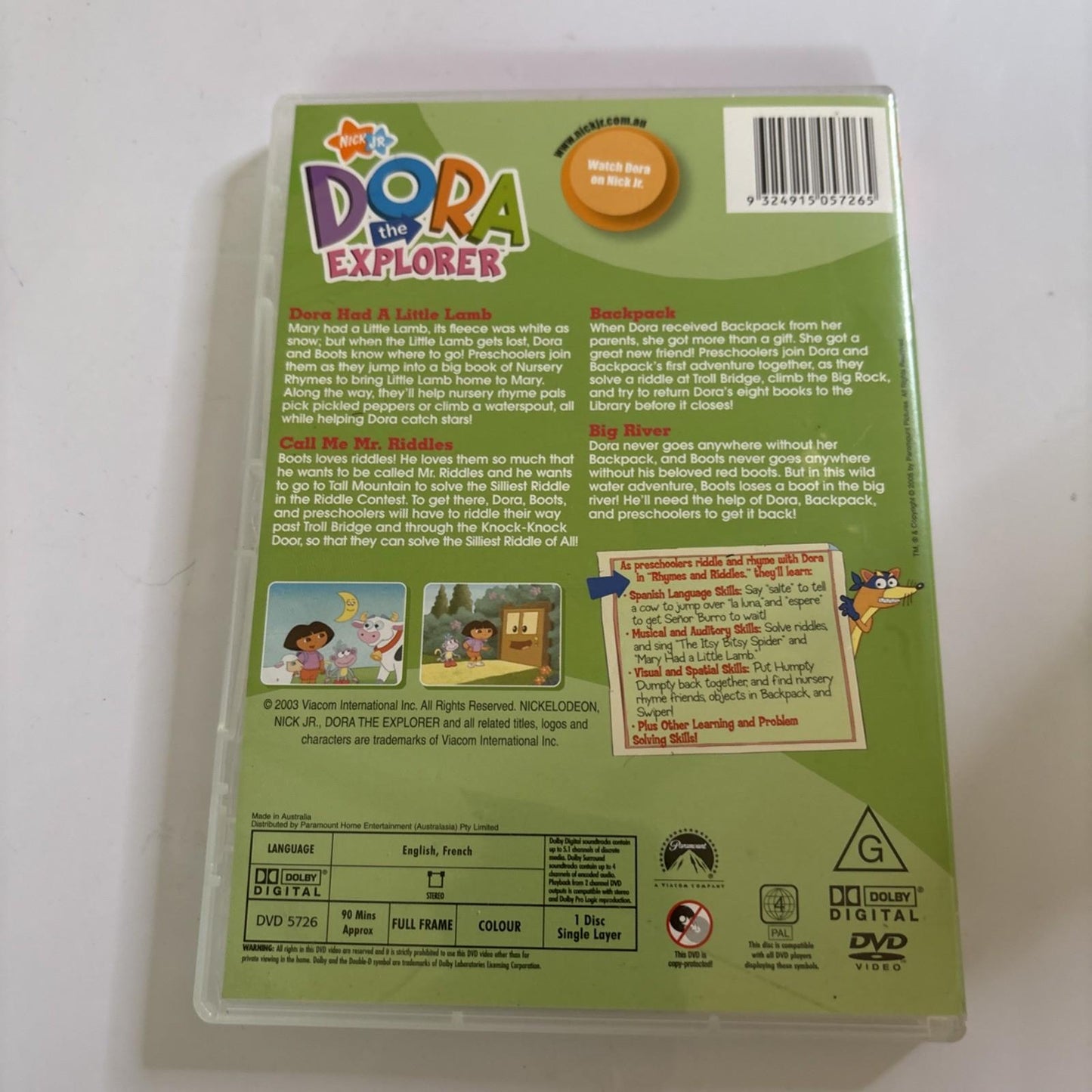 Dora the Explorer - Rhymes & Riddles (DVD, 2000) Region 4