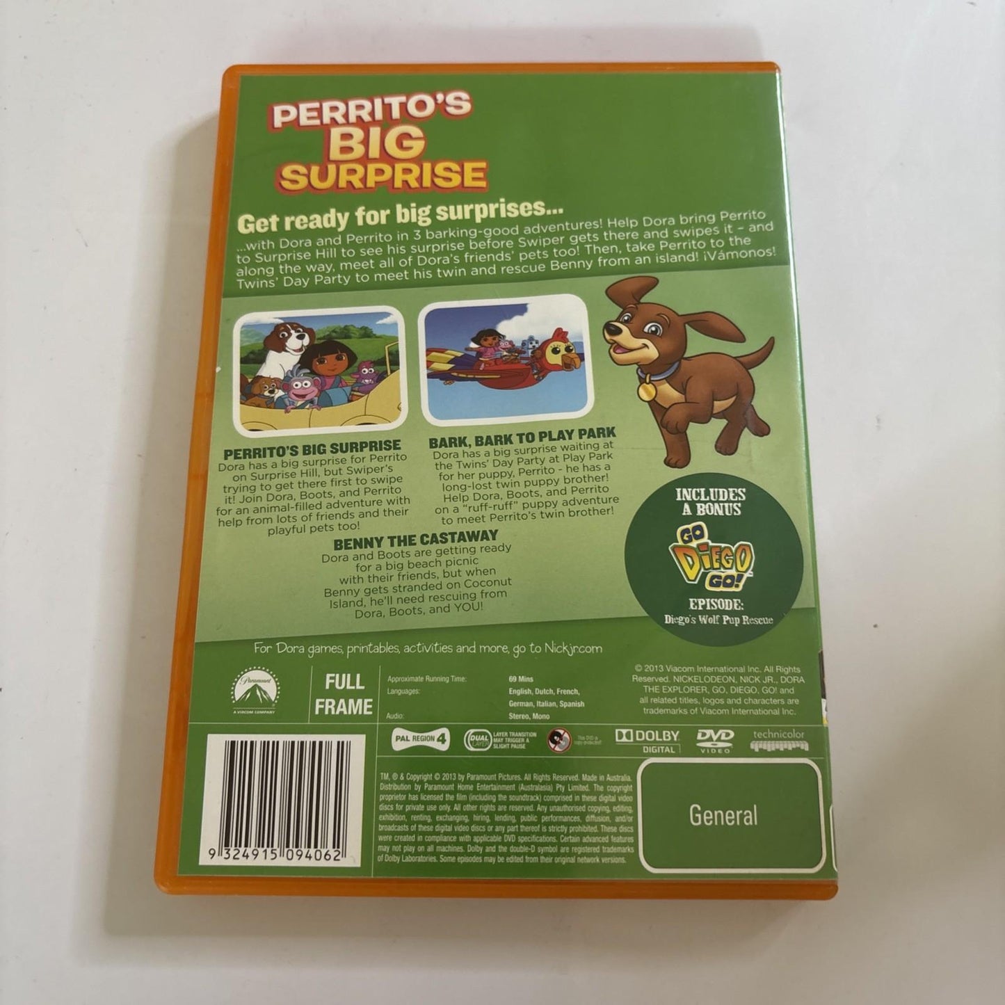 Dora the Explorer - Perrito's Big Surprise (DVD, 2013) Region 4