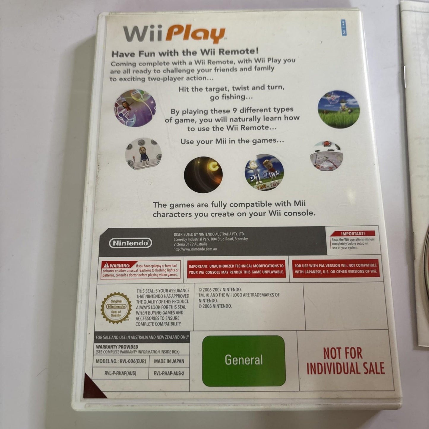 Wii Play (Wii, 2006) Manual PAL
