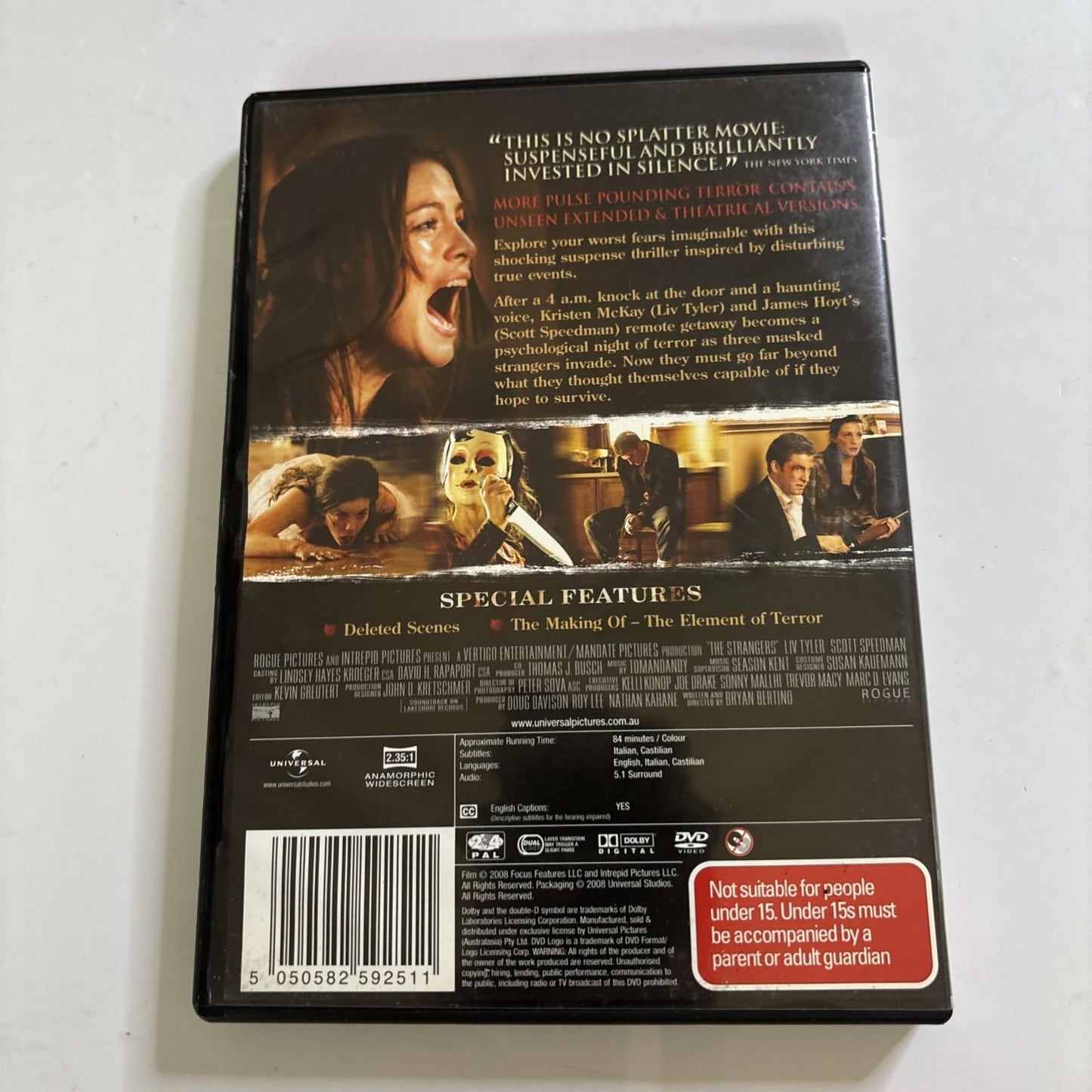 The Strangers (DVD, 2008) Liv Tyler, Scott Speedman Region 4,2