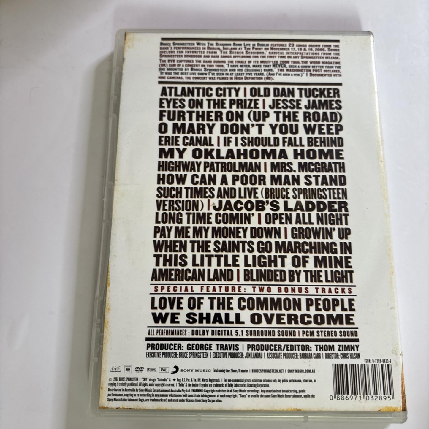 Bruce Springsteen - Live in Dublin (DVD, 2007) All Regions
