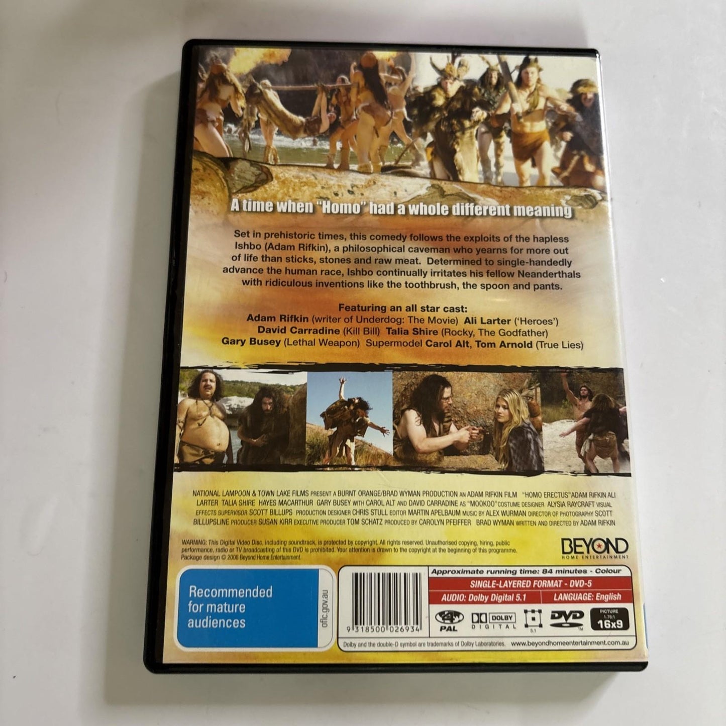 Homo Erectus (DVD, 2007) Adam Rifkin, David Carradine Region 4
