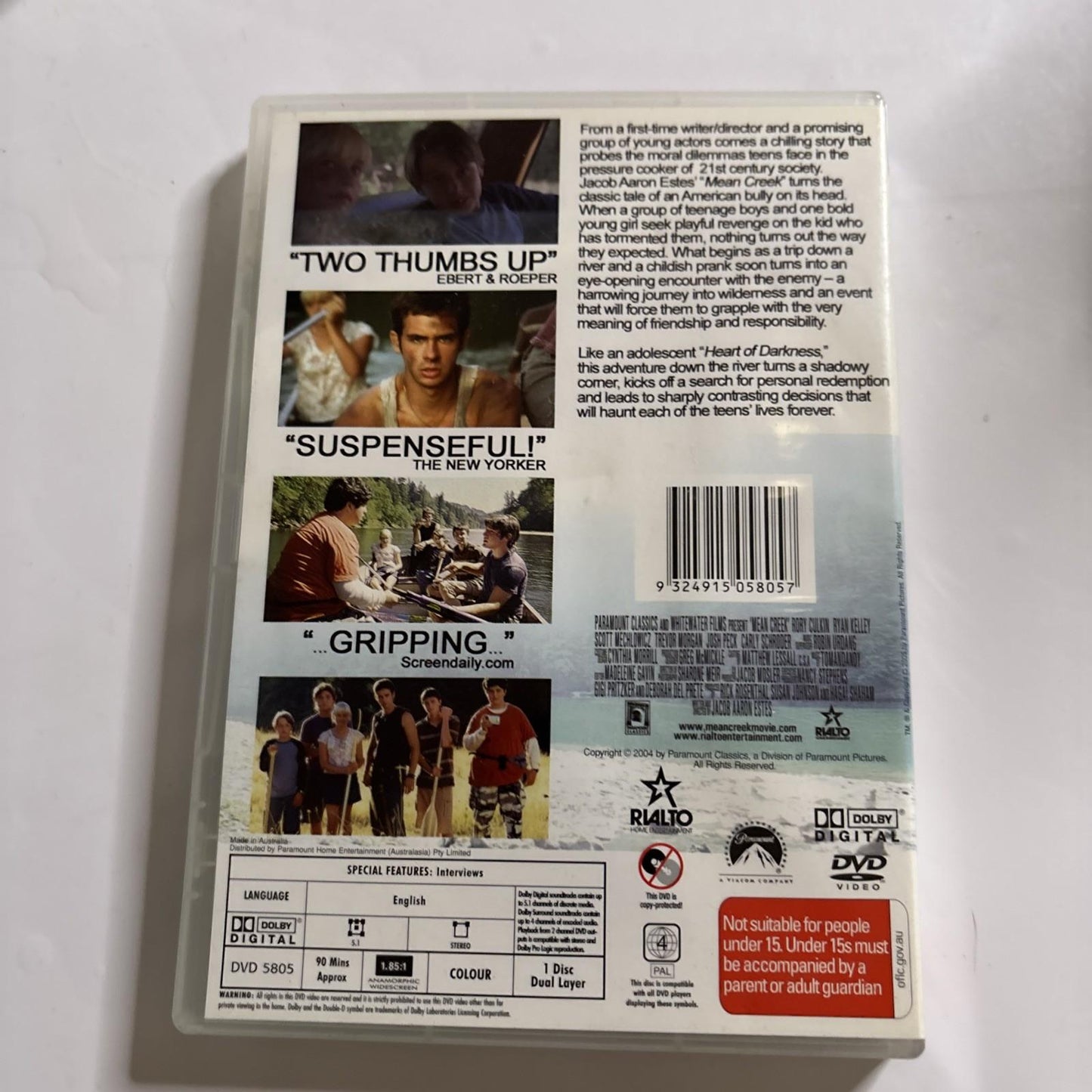Mean Creek (DVD, 2004) Ryan Kelley, Rory Culkin Region 4
