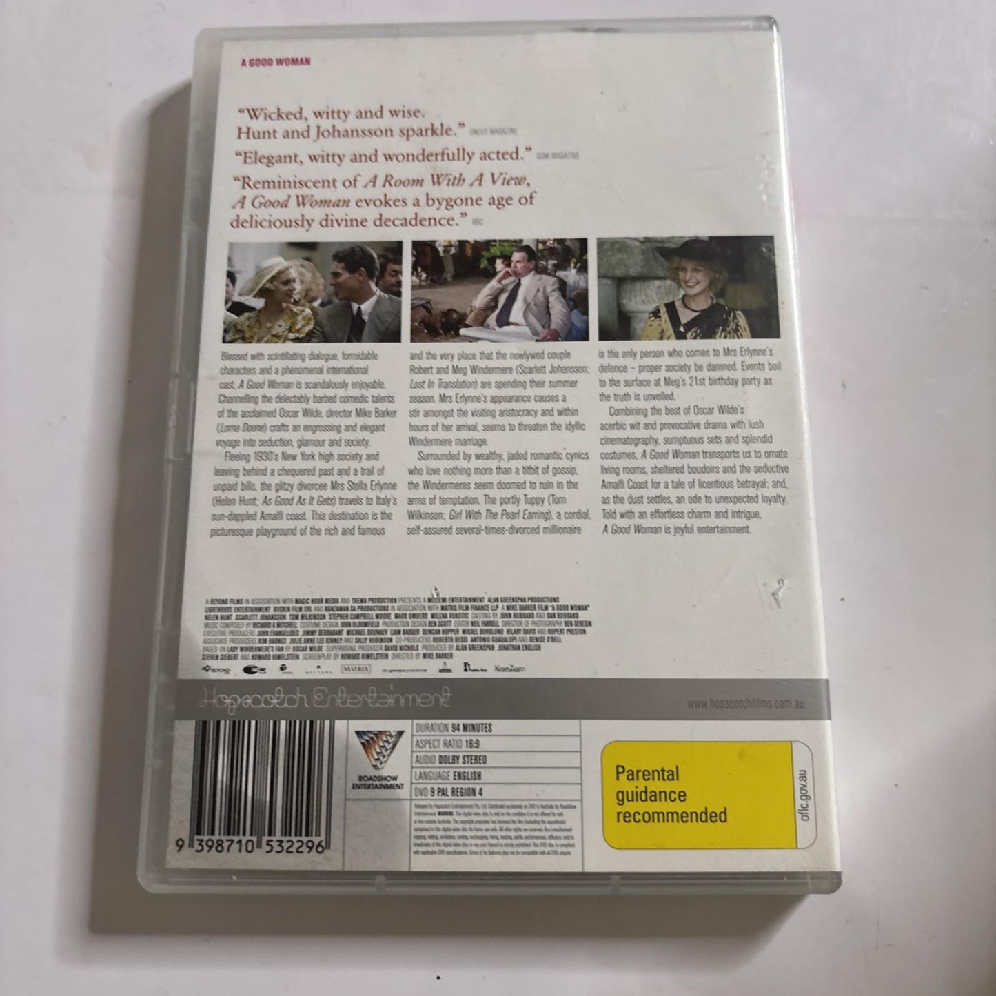 A Good Woman (DVD, 2004) Helen Hunt, Scarlett Johansson Region 4