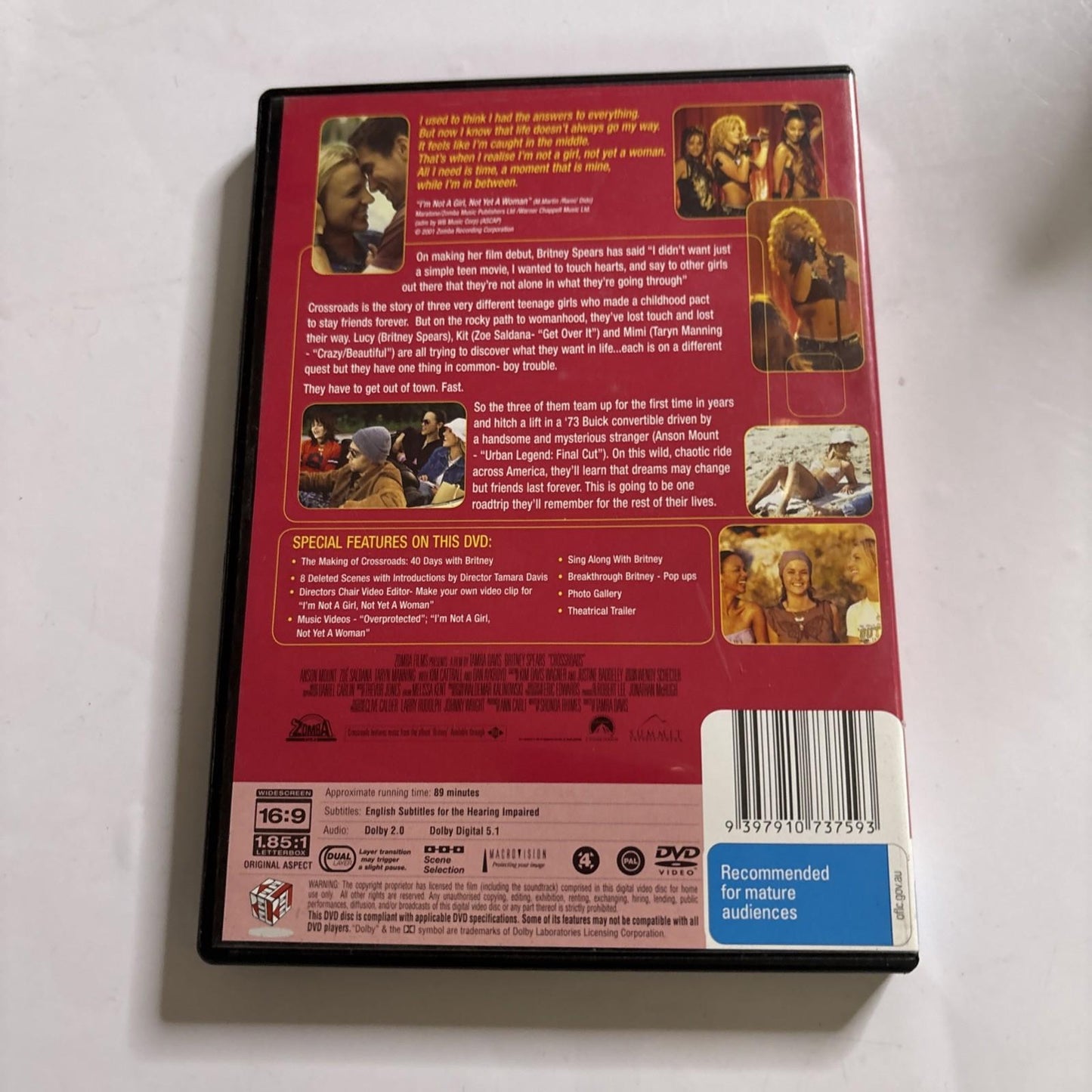 Crossroads (DVD, 2001) Brittney Spears Region 4 NEW