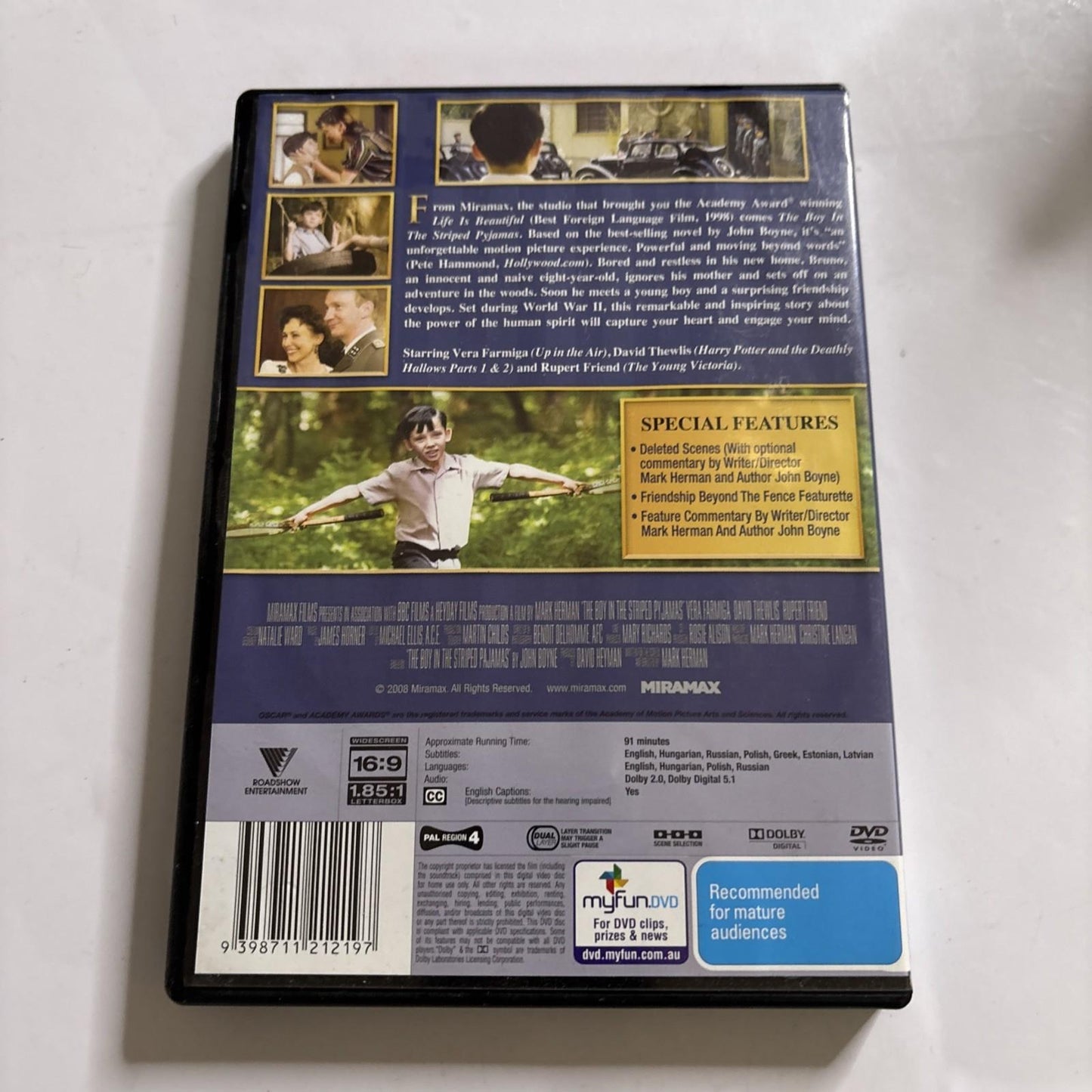 The Boy in the Striped Pyjamas (DVD, 2008) Region 4