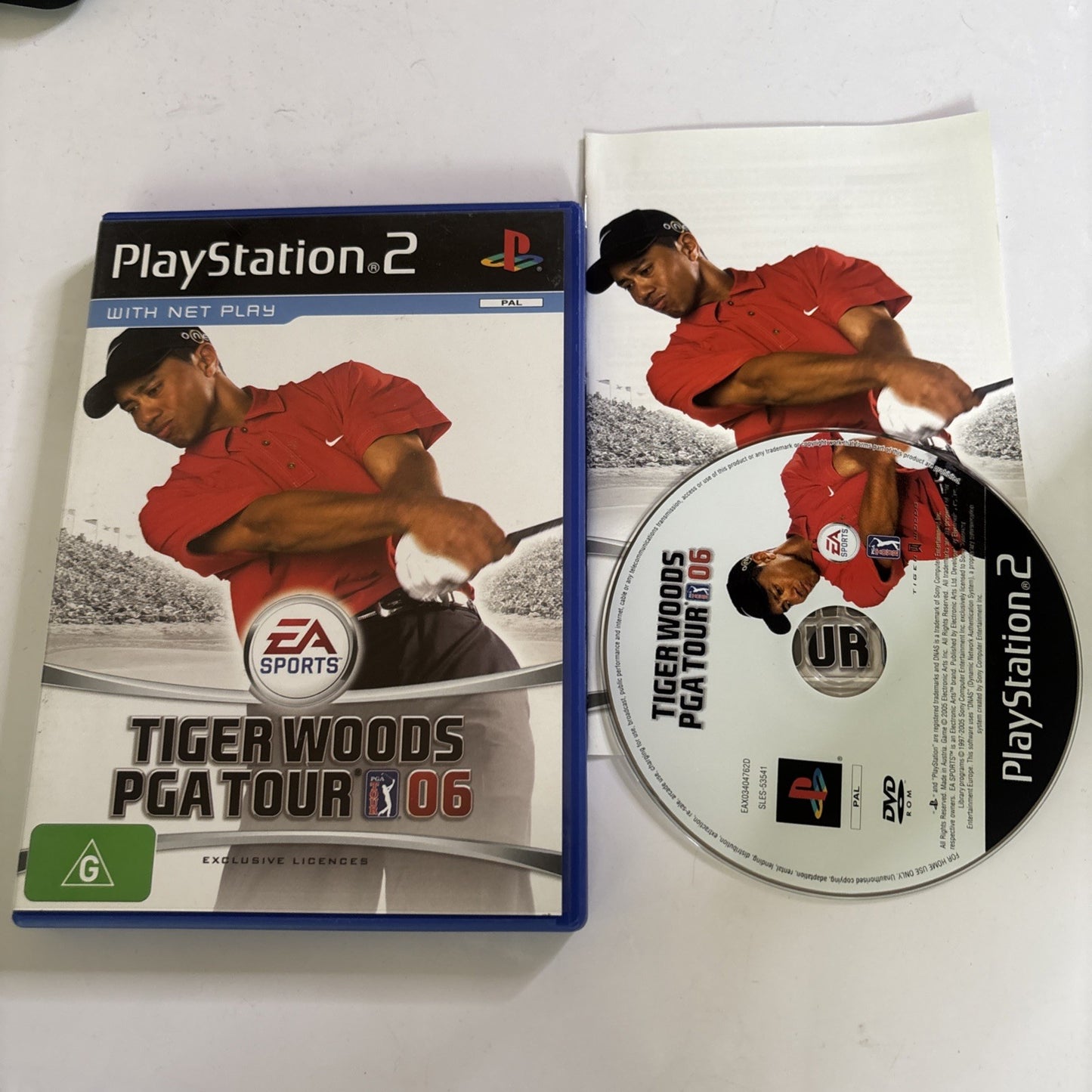 Tiger Woods PGA Tour 06 Game for Sony PlayStation 2 PS2 PAL Version with Manual
