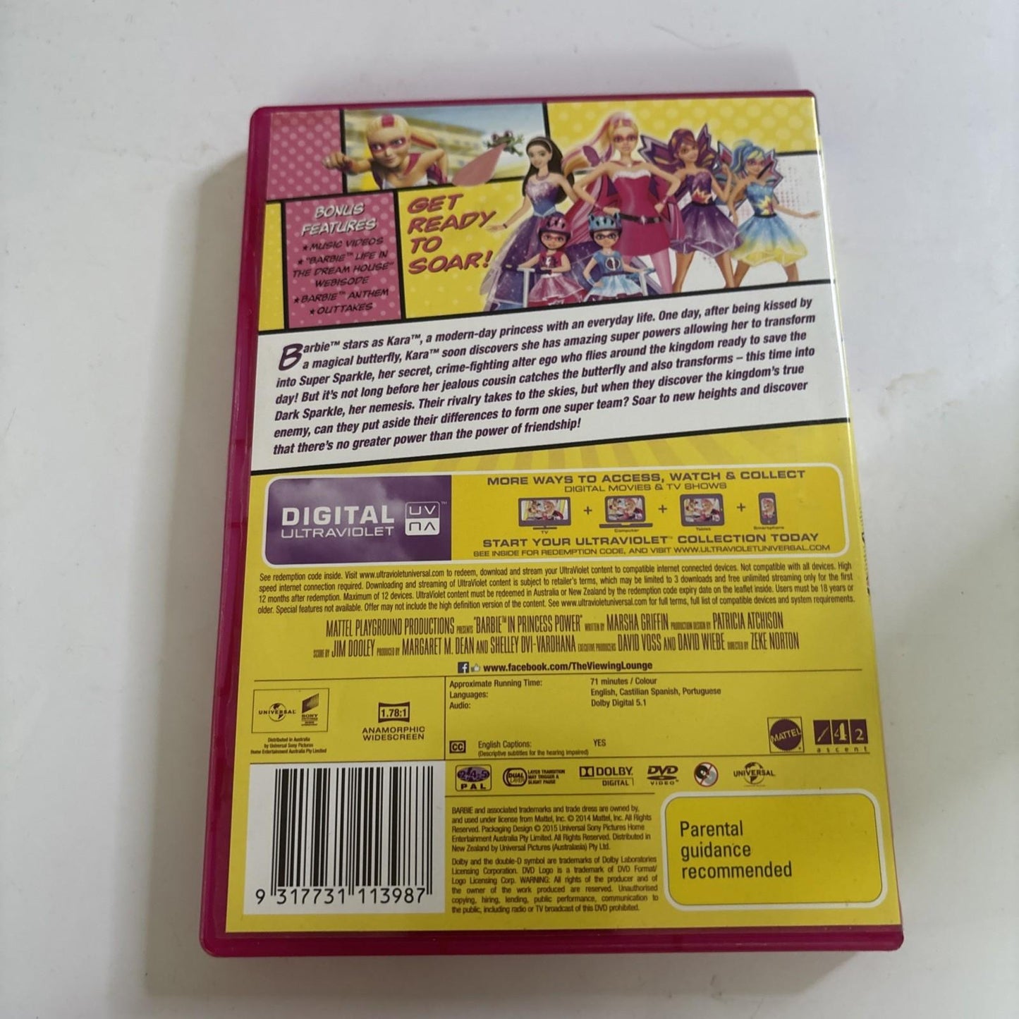 Barbie in Princess Power (DVD, 2015) Region 4,2
