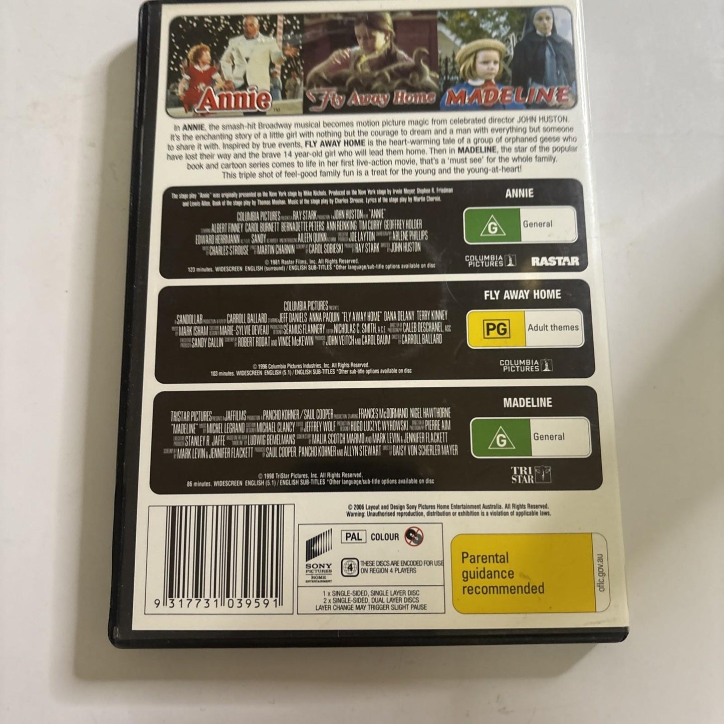 Annie / Madeline / Fly Away Home (DVD, 1981) Region 4