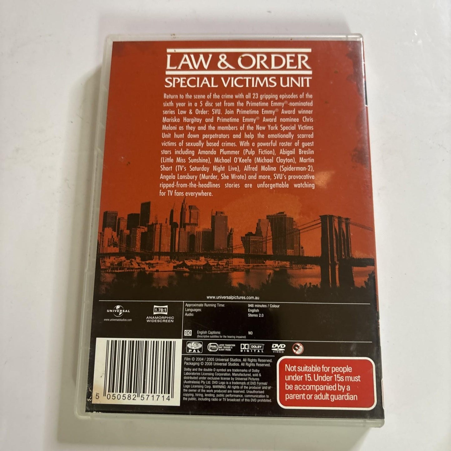 Law and Order - Special Victims Unit : Season 6 (DVD, 2003) Region 4,2