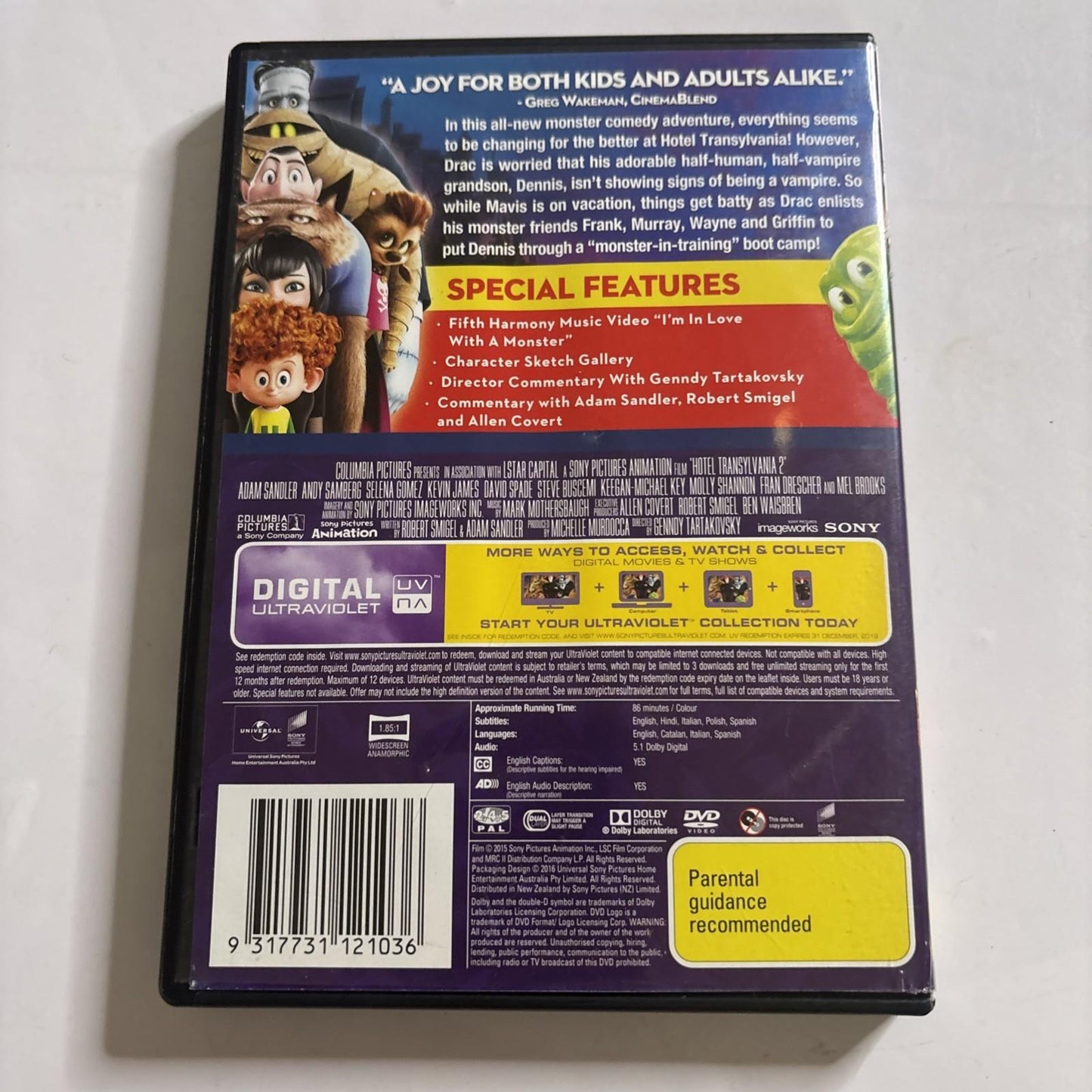 Hotel Transylvania 2 (DVD, 2015) Adam Sandler, Fran Drescher, Region 4,2
