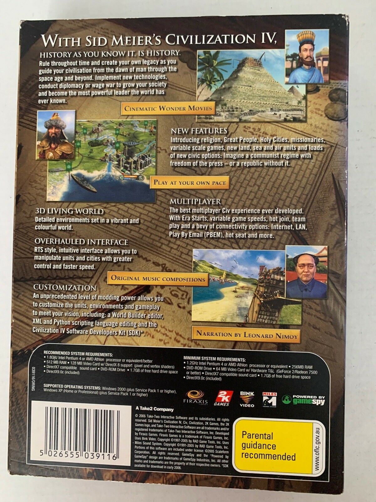 Sid Meier's Civilization IV (PC, 2005) with Manual, Tech Tree Chart & Box