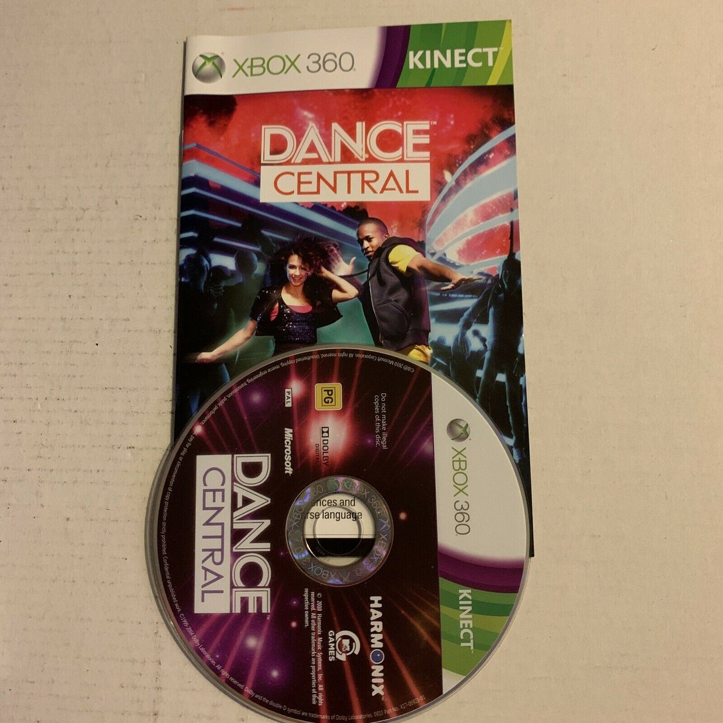 Dance Central Xbox 360 Pal Kinect Game complete with Manual