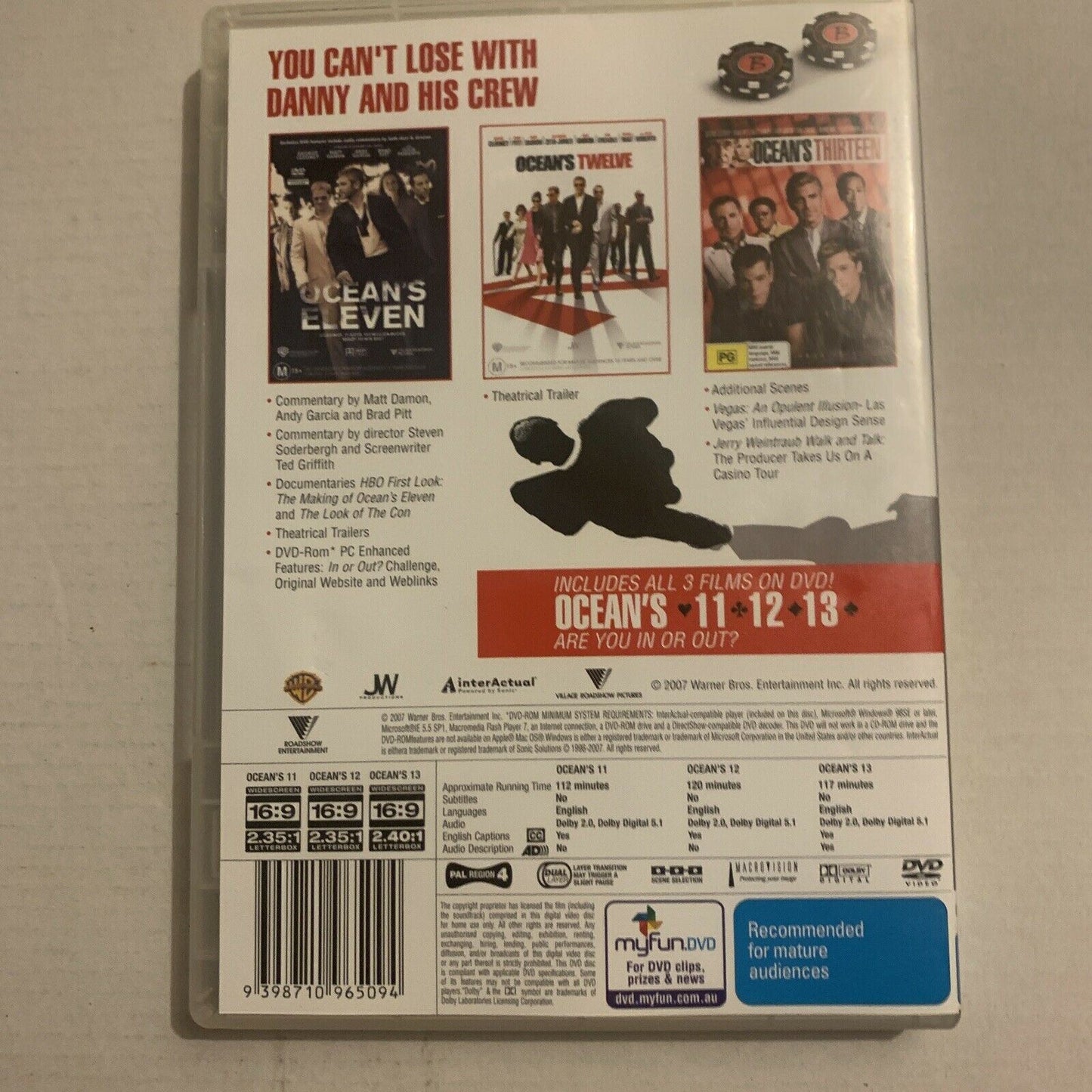 Ocean's Trilogy - Ocean's Eleven / Ocean's Twelve / Ocean's Thirteen (DVD, 2010)