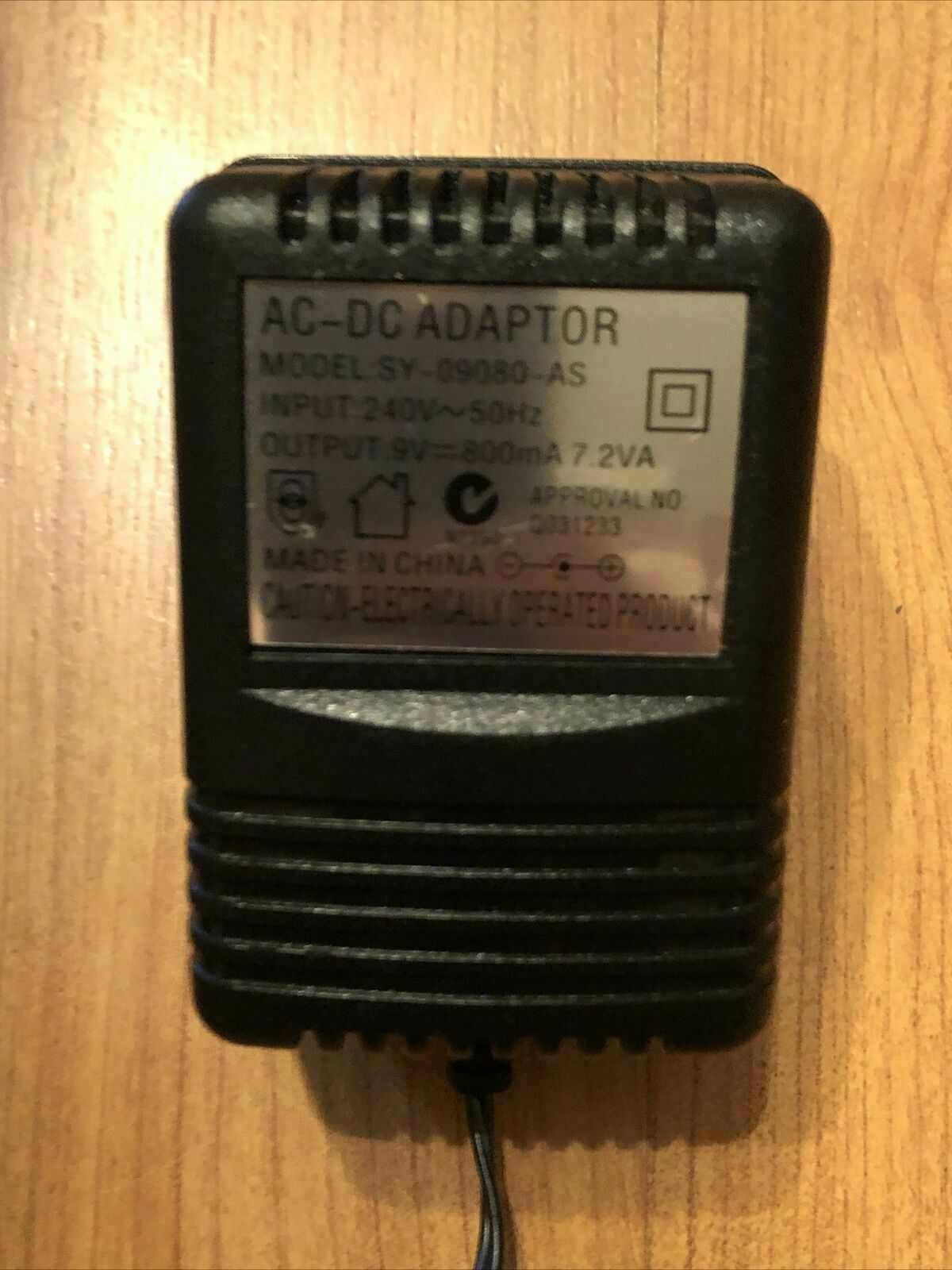 Fly Wheels XPV Charger AC Adaptor SY-09080-AS 9v 800mA