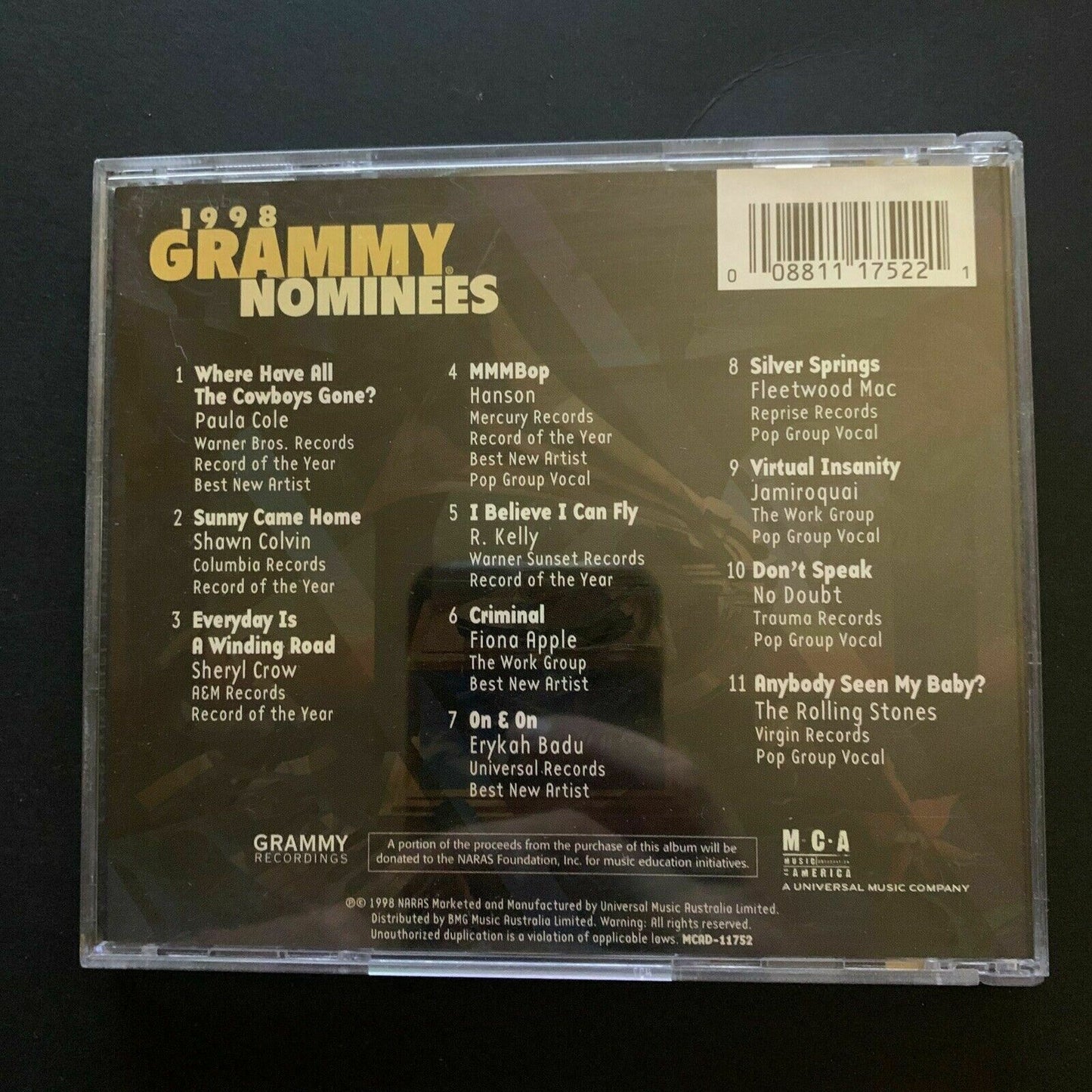 1998 Grammy Nominees by Various Artists CD