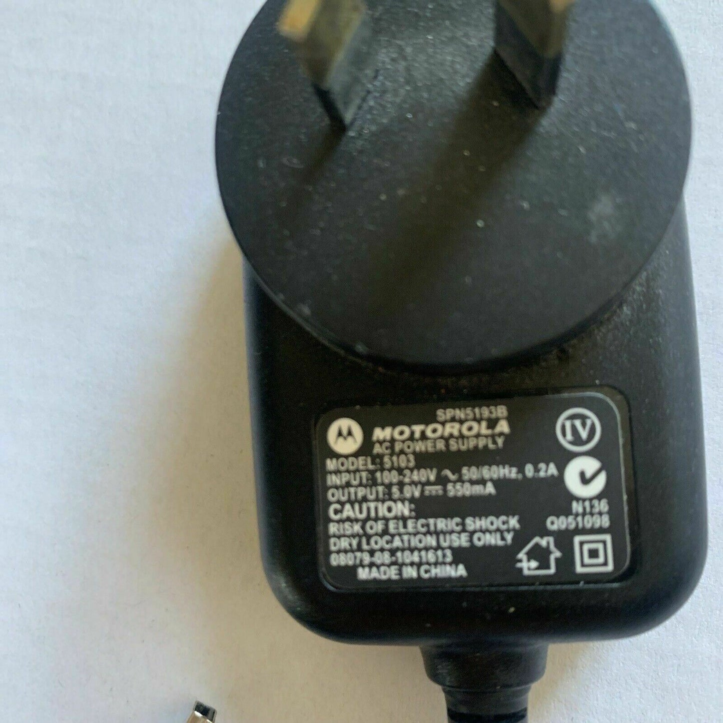 Genuine Motorola Model 5103 AC Power Supply Adaptor 5V 550mA Mini USB