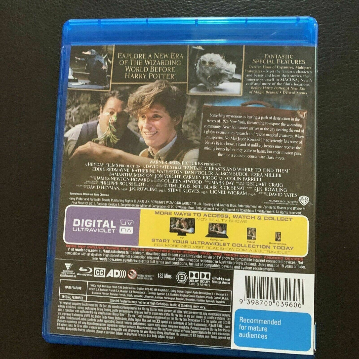 Fantastic Beasts and Where to Find Them (Blu-ray, 2016) Eddie Redmayne. Region B