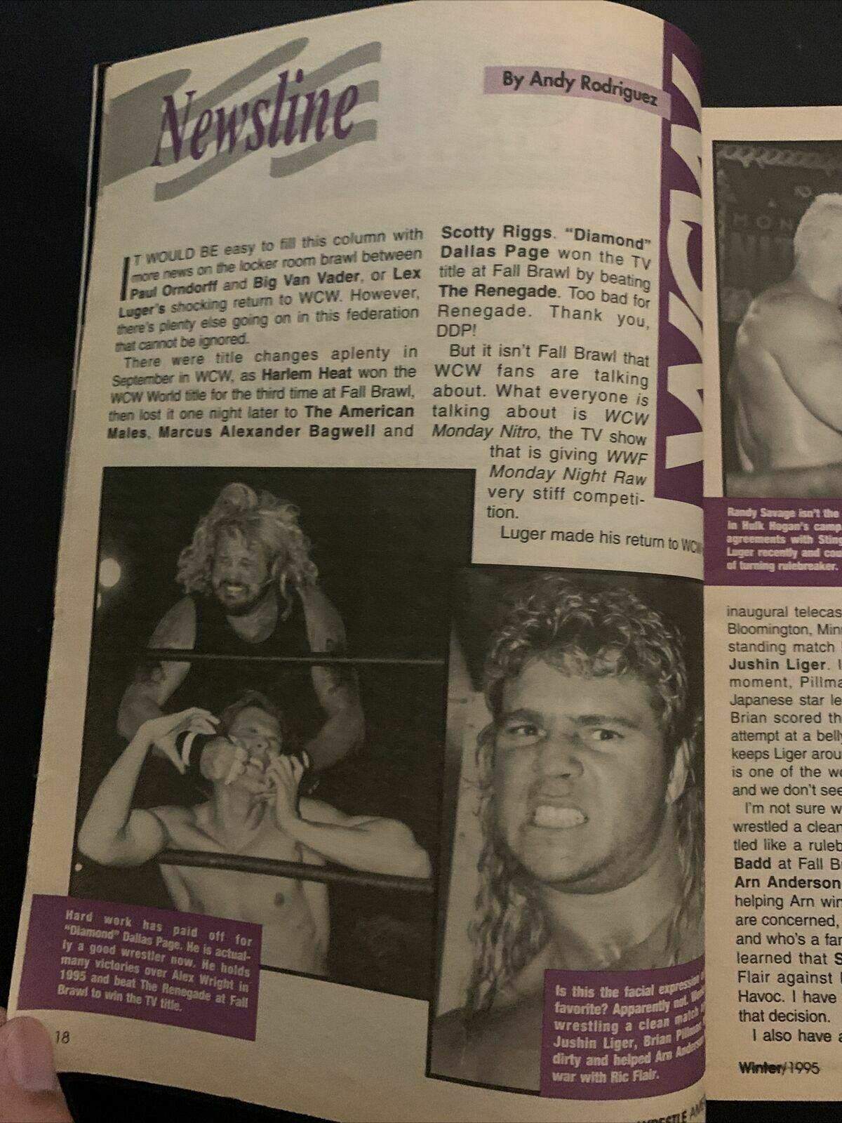 Wrestle America Magazine Winter 1995 - Shawn Michaels, Bret, Turnbuckle Awards