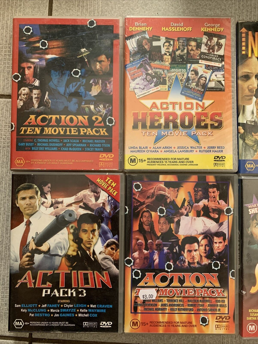 100x Action Movies! DVD Rock Hudson, Jeanne ClaudeVan Damme, Chuck Nor ...