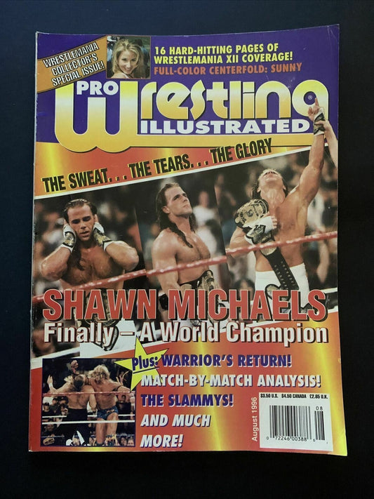 Pro Wrestling Illustrated Magazine August 1996 - Shawn Michaels, Warrior, Sunny
