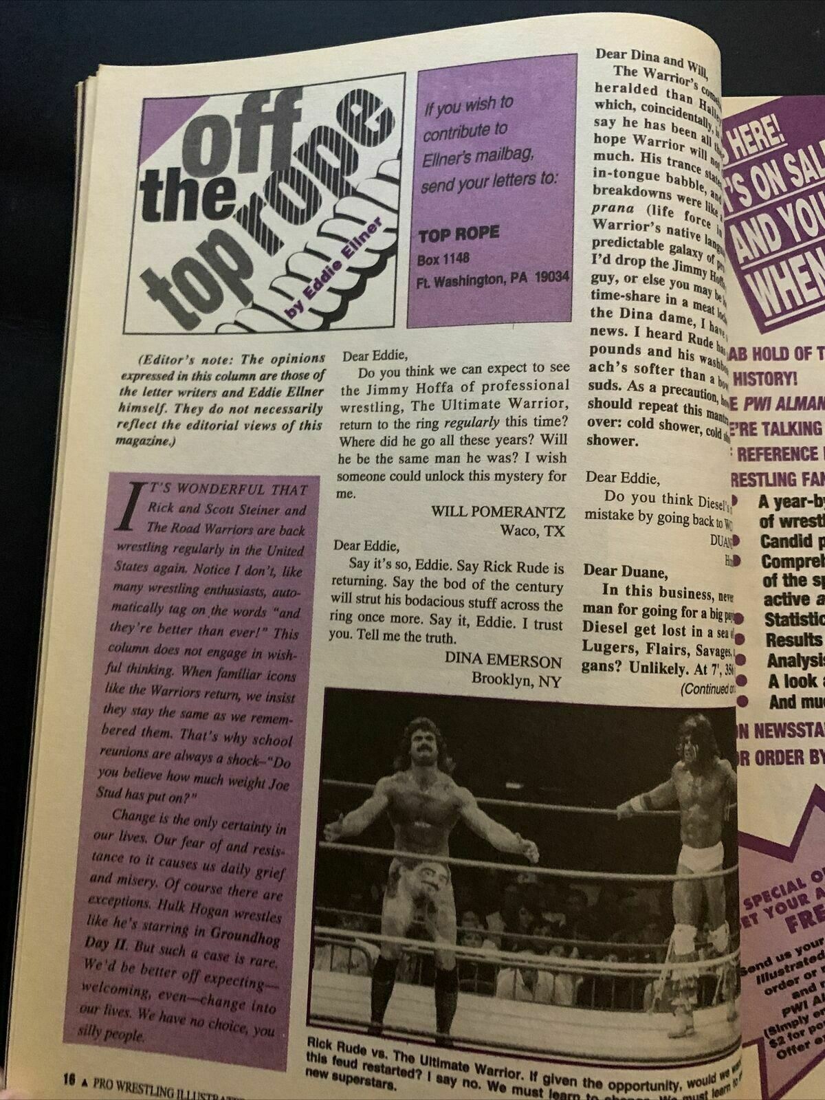 Pro Wrestling Illustrated Magazine August 1996 - Shawn Michaels, Warrior, Sunny