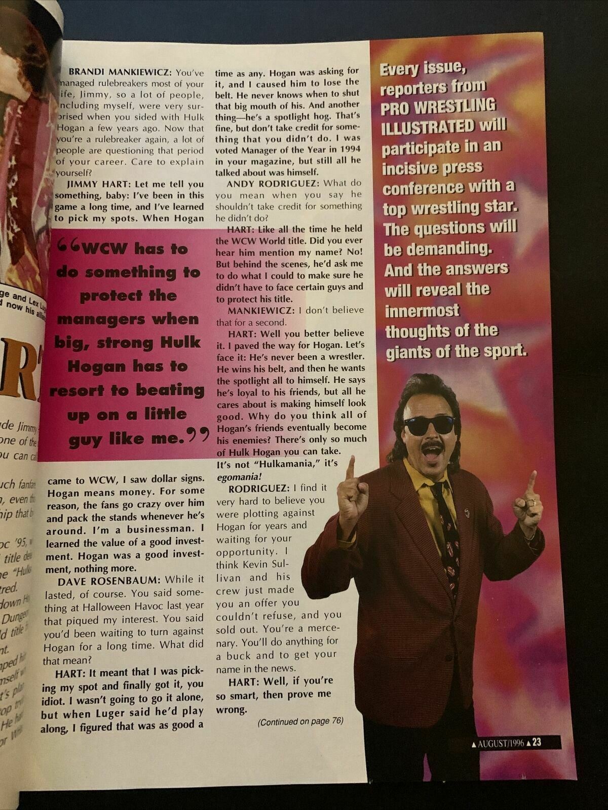 Pro Wrestling Illustrated Magazine August 1996 - Shawn Michaels, Warrior, Sunny