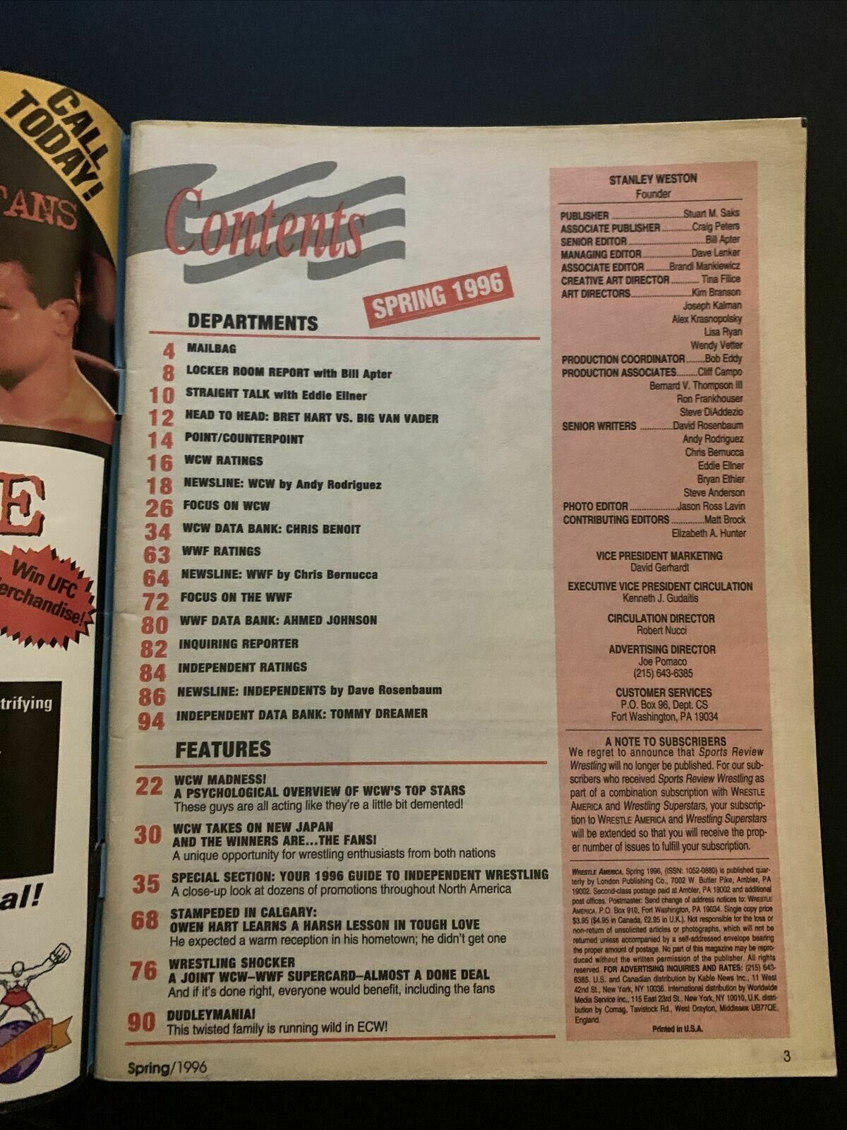 Wrestle America Magazine Spring 1996 - Owen Hart, Macho Man