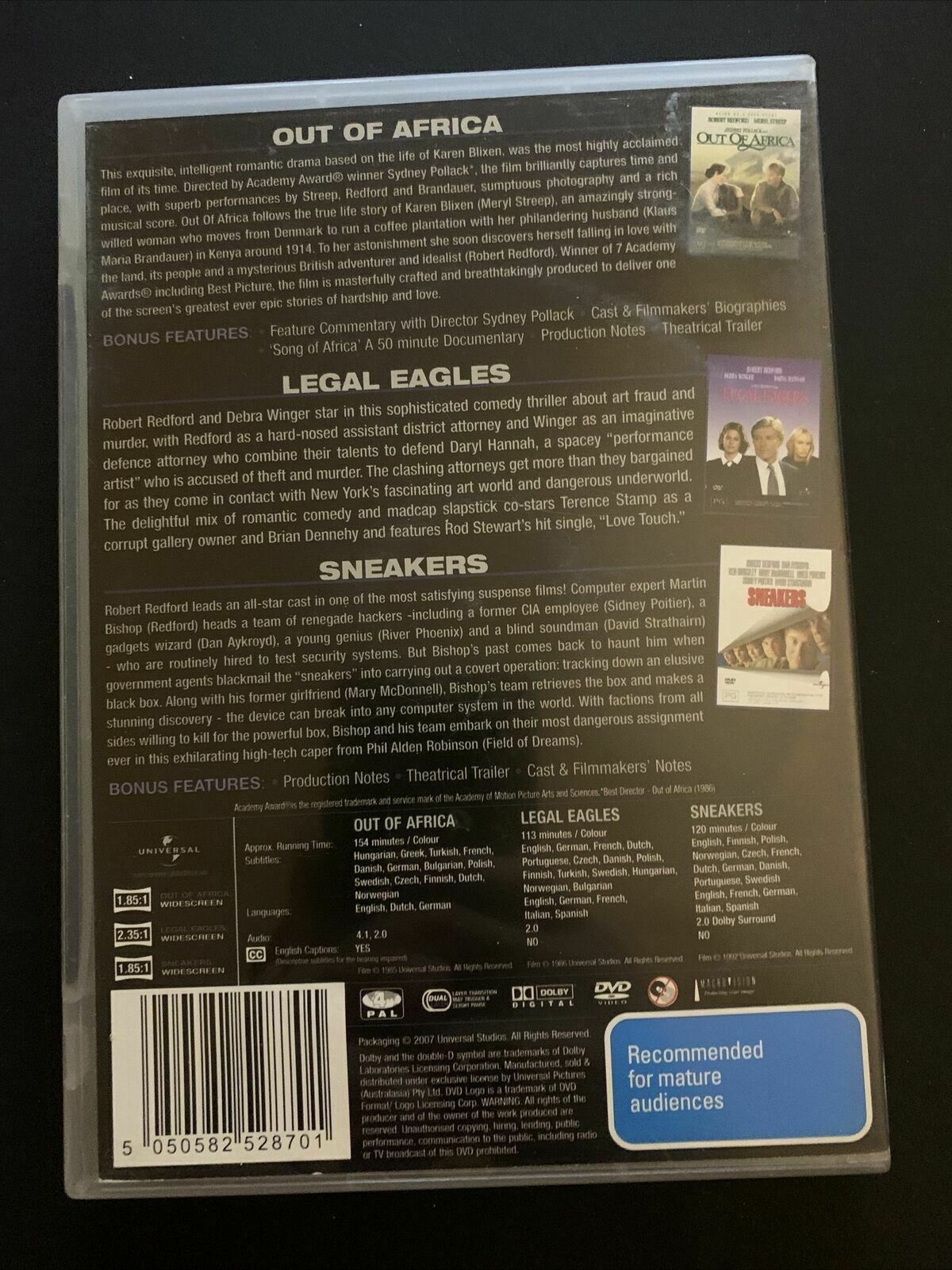 Out of Africa / Legal Eagles / Sneakers - Robert Redford Icon Collection (DVD)
