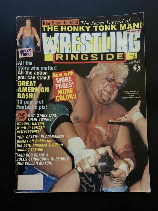 Wrestling Ringside Magazine November 1987 - Honky Tonk Man, Rhodes, Dr Death