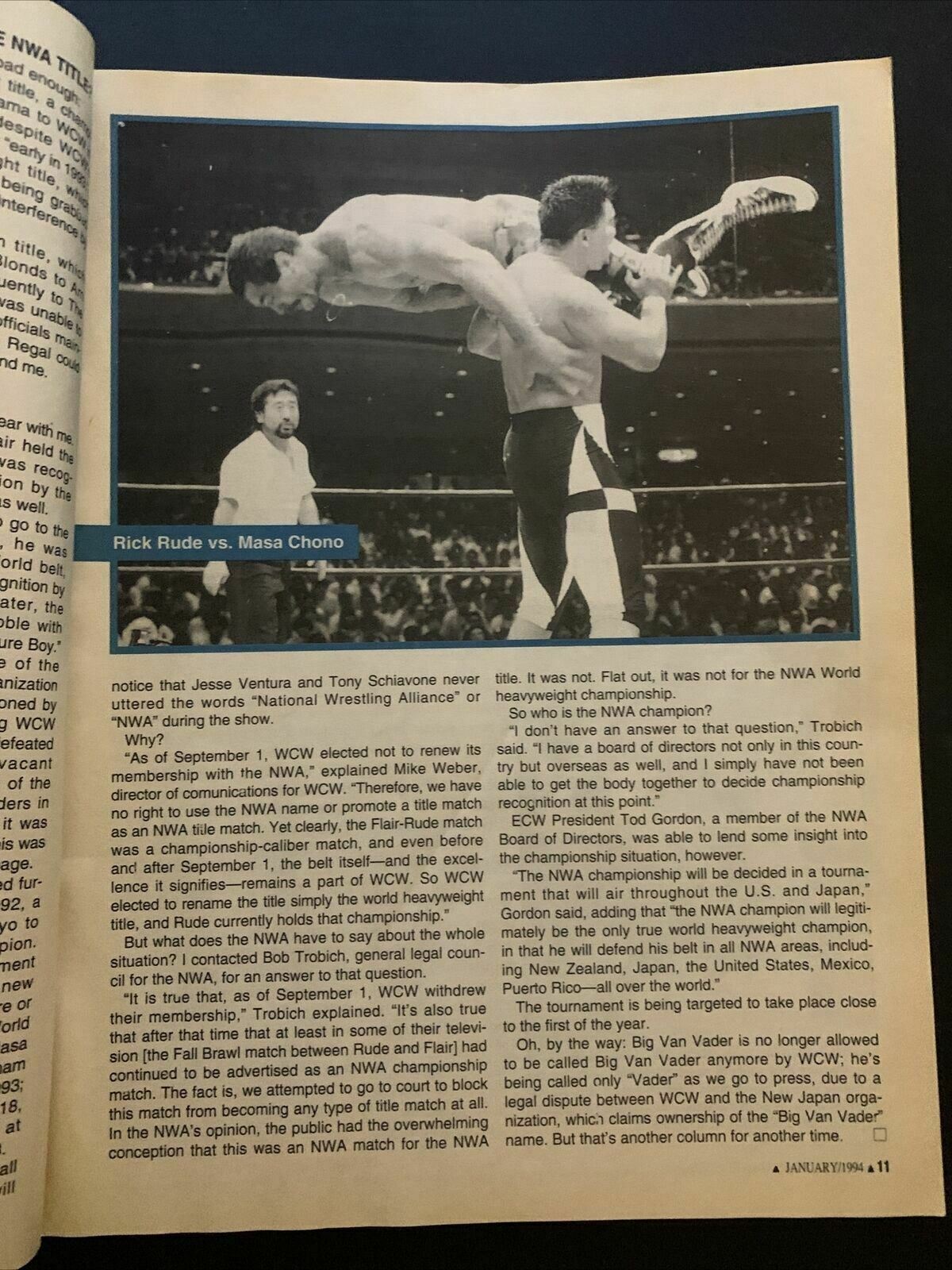 Pro Wrestling Illustrated Magazine January 1994 - Jerry Lawler, Doink