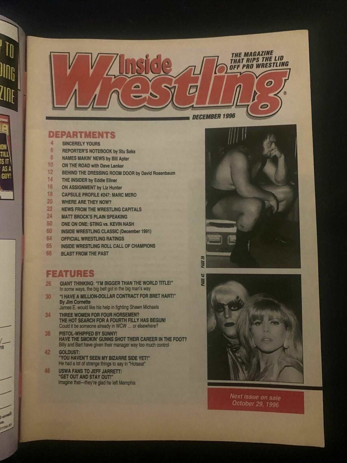 Inside Wrestling Magazine December 1996 - Horsemen, Goldust, Bret Hart