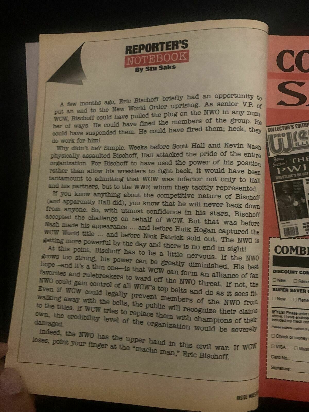 Inside Wrestling Magazine December 1996 - Horsemen, Goldust, Bret Hart