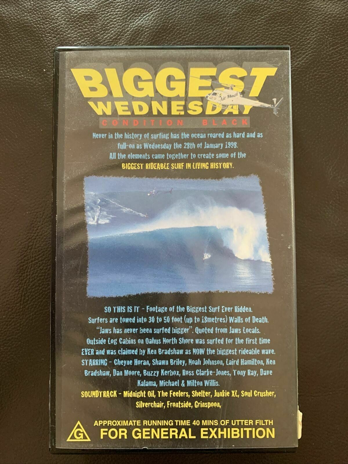 BIGGEST WEDNESDAY Condition Black 1998 Surfing Life VHS PAL Ken Bradshaw, Shawn