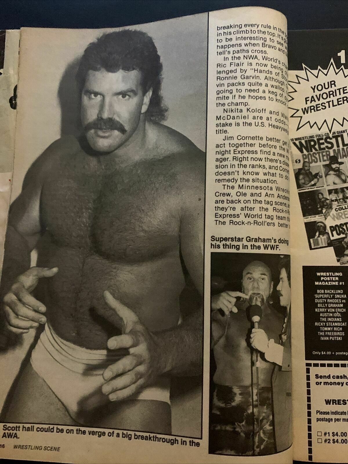 Wrestling Scene Magazine February 1987 - Rhodes, Tully Blanchard, Carlos Colon