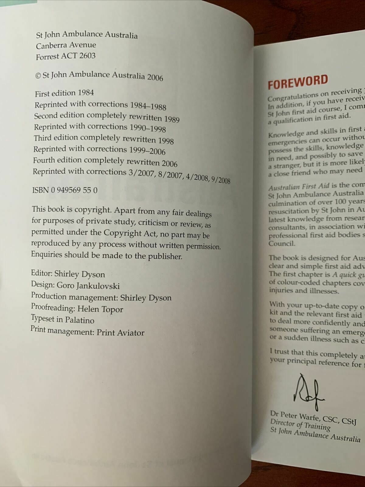 Australian First Aid 2007 by St John Ambulance Australia (Paperback, 2007)