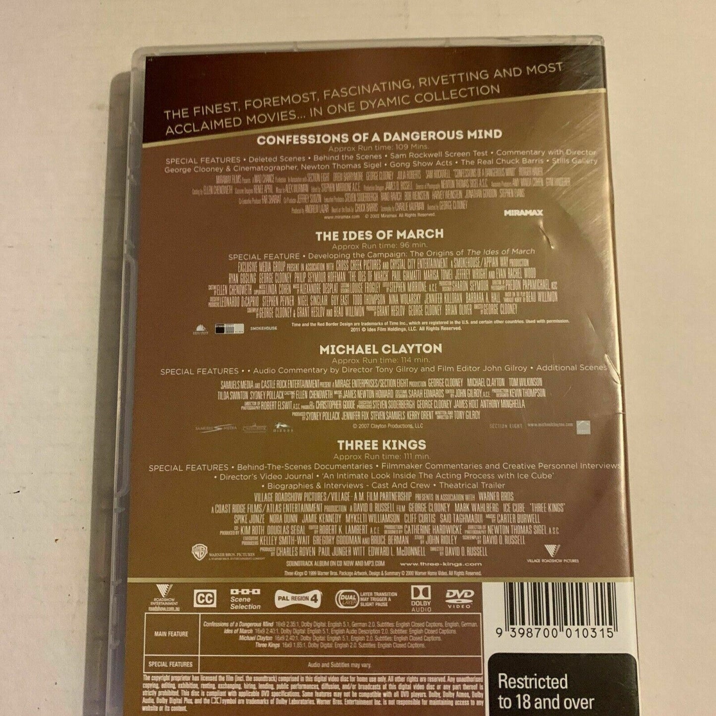 George Clooney: Confessions, Ides Of March, Michael Clayton, Three Kings DVD