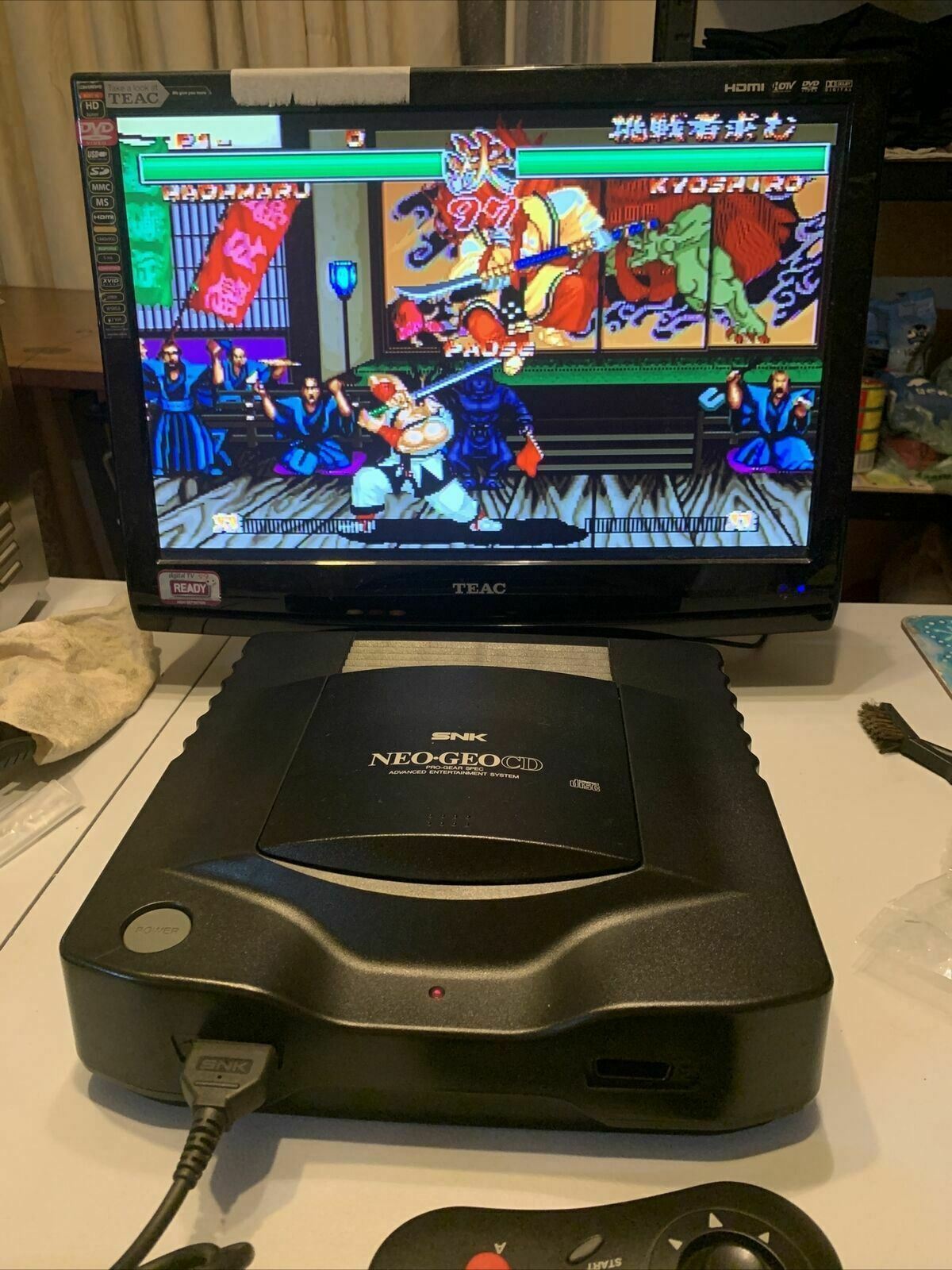 SNK Neo Geo CD Japan Console w/ Samurai Spirits, Controller, Power Supply & AV