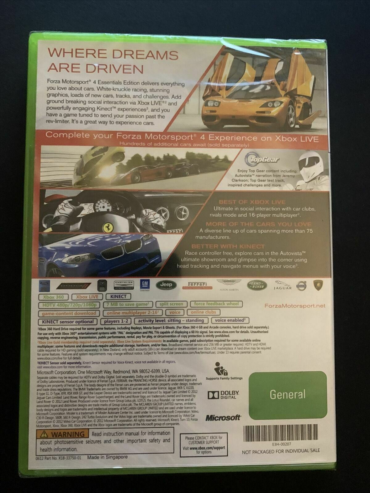 *New Sealed* Forza Motorsport 4 - Microsoft Xbox 360 PAL Game