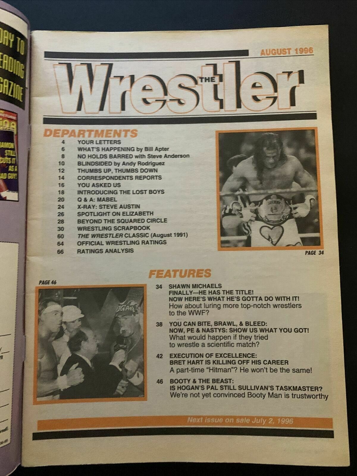 The Wrestler Magazine August 1996 - Shawn Michaels, Bret Hart, Hulk Hogan