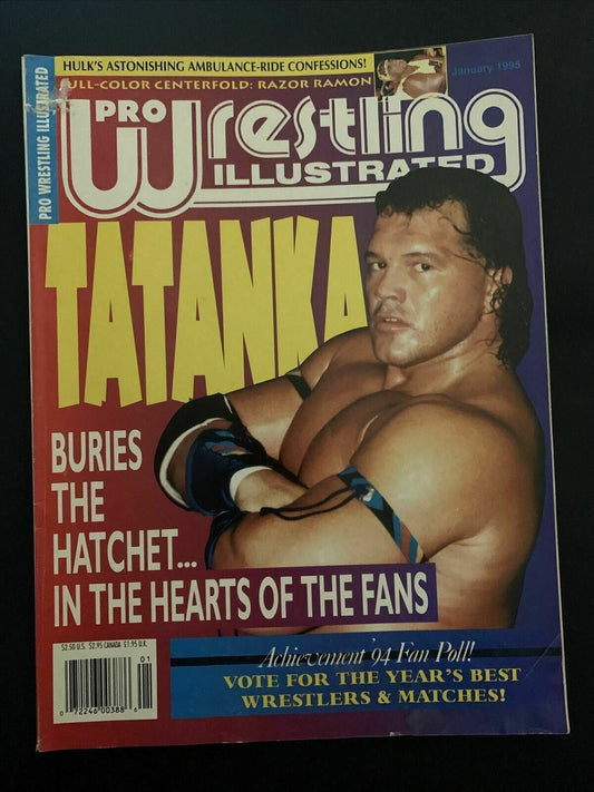 Pro Wrestling Illustrated Magazine January 1995 - Tatanka, Hulk Hogan, Razor Ram