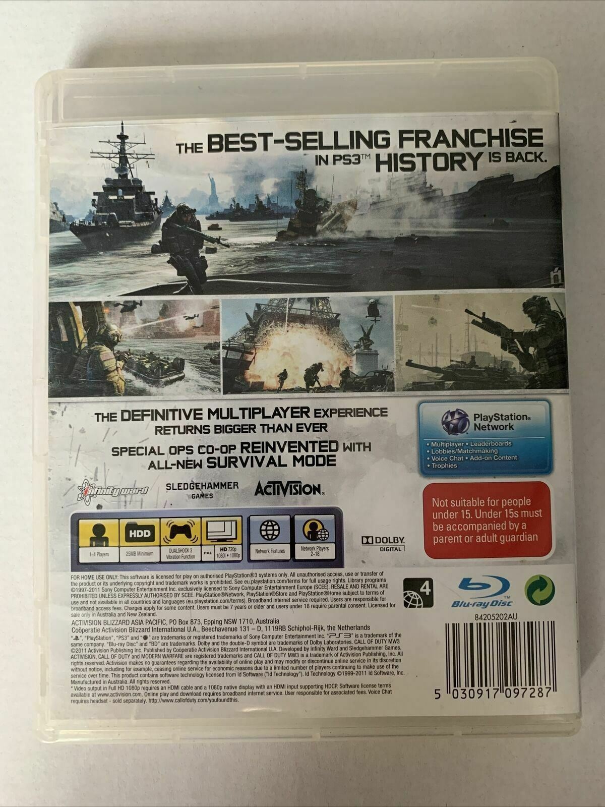 Call of Duty Modern Warfare 3 MW3 - PS3 Game